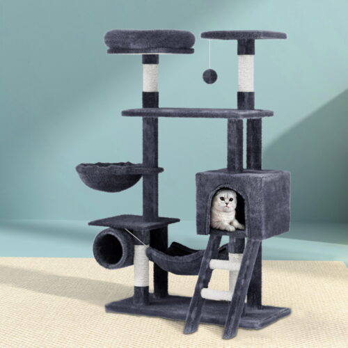i.Pet Cat Tree 144cm Tower Scratching Post Scratcher Wood Condo Toys House Bed - Image 7
