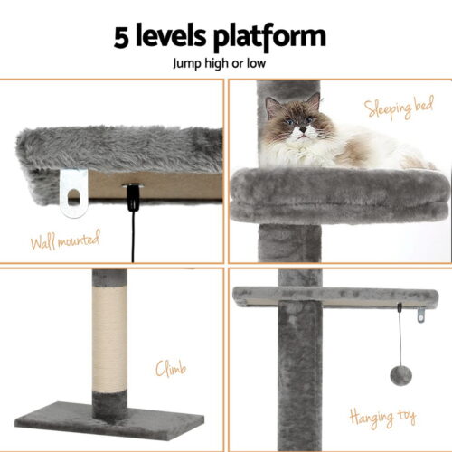 i.Pet Cat Tree 290cm Tower Scratching Post Scratcher Floor to Ceiling Cats Bed - Image 7
