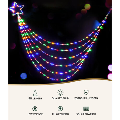 320 LED 5M Christmas Lights Solar String Fairy Light Jingle Jollys - Image 3