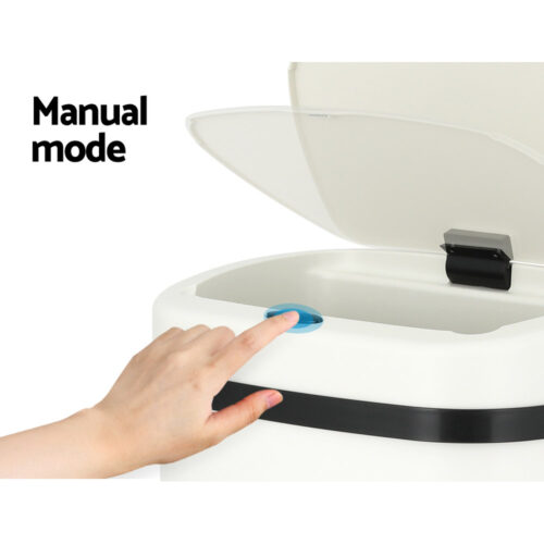 Devanti 50L Sensor Bin Motion Rubbish Automatic White - Image 5