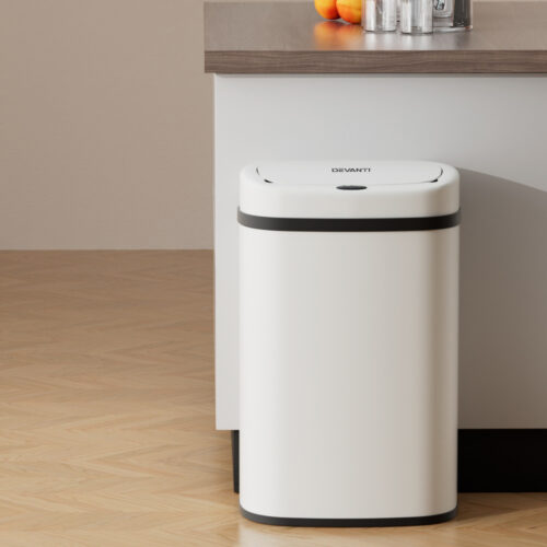Devanti 50L Sensor Bin Motion Rubbish Automatic White - Image 8