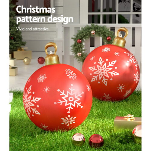 Jingle Jollys Christmas Inflatable Ball Bauble 60cm Outdoor Decoration Red - Image 7