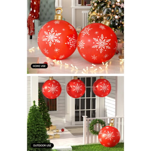 Jingle Jollys Christmas Inflatable Ball Bauble 60cm Outdoor Decoration Red - Image 8
