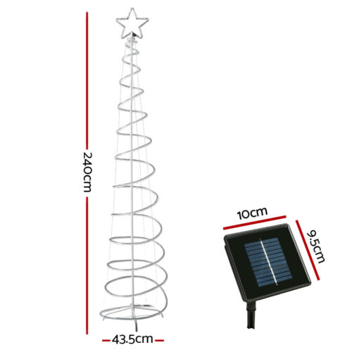 2.4M Christmas Tree LED Solar Motif Lights Jingle Jollys - Image 3
