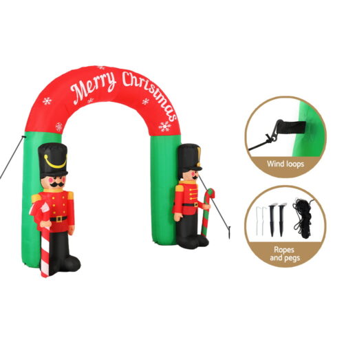Jingle Jollys Christmas Inflatable Archwary Nutcracker 3M Illuminated Decorations - Image 8