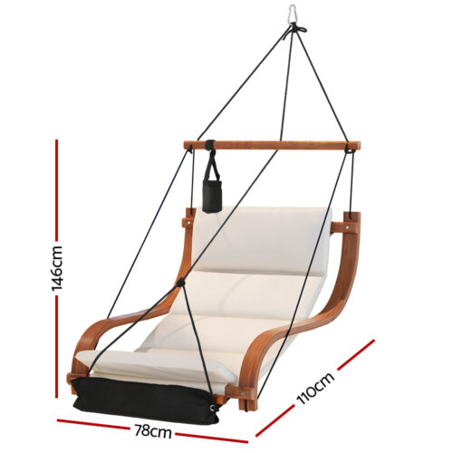 Gardeon Hammock Chair Wooden Hanging Indoor Outdoor Lounge Patio - Image 2