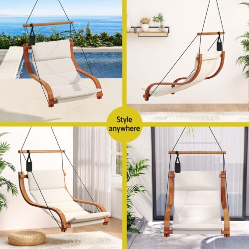 Gardeon Hammock Chair Wooden Hanging Indoor Outdoor Lounge Patio - Image 6