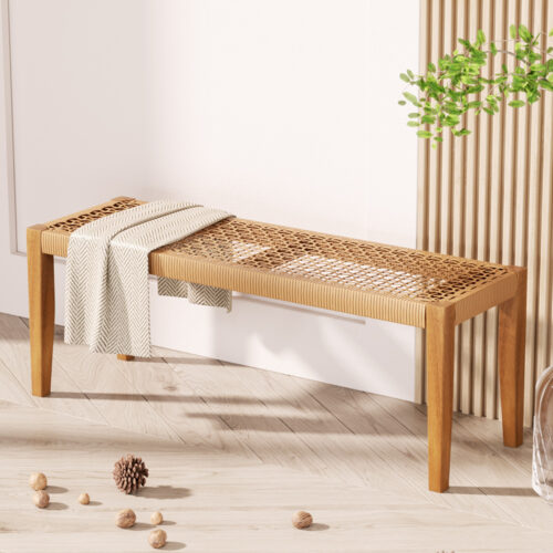 Gardeon Outdoor Garden Bench Seat Dining Acacia Wood 2-Seater Patio Furniture - Image 5