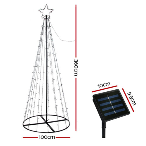 3.6M Christmas Tree LED Solar Warm Jingle Jollys - Image 3