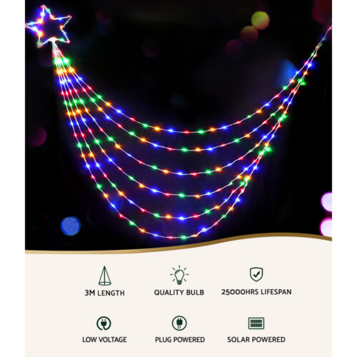 200 LED 3M Christmas Lights Solar String Fairy Light Jingle Jollys - Image 3