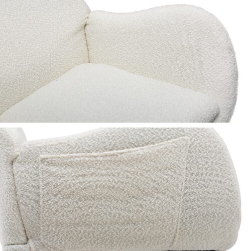 Artiss Rocking Chair Armchair Pillow Boucle White - Image 3
