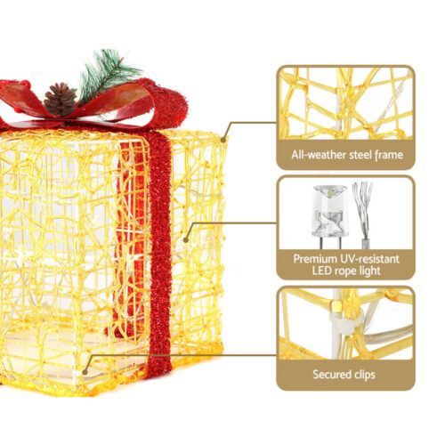 3 PCS Christmas Lights Gift Box Set Set 48 LED Decorations Jingle Jollys - Image 7