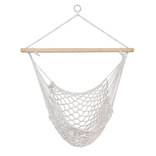 Gardeon Hammock Chair Outdoor Hanging Camping Mesh Indoor Cream - Image 3