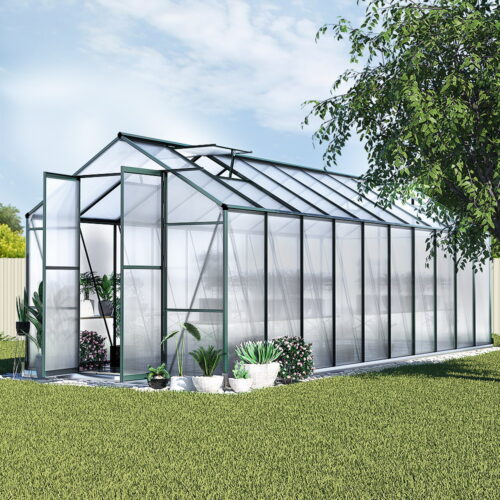 Green Fingers Greenhouse 6.3x2.44x2.1M Aluminium Polycarbonate Green House Garden Shed - Image 7