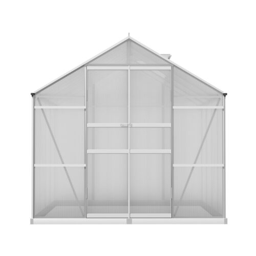 Green Fingers Greenhouse 2.42x2.5x2.26M Aluminium Double Doors Green House Garden Shed - Image 3