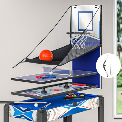 5-In-1 Game Table Pool Table Tennis Air Hockey Basketball Arcade Gift - Image 5
