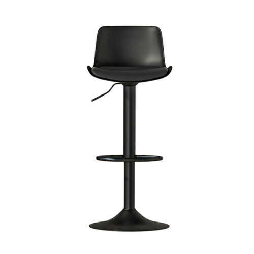 Artiss 2x Bar Stools Kitchen Dining Chairs Gas Lift Leather Padded Stool Black - Image 3