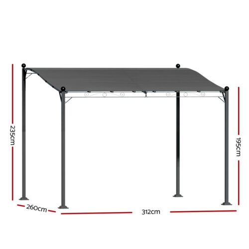 Instahut Gazebo Marquee 3m Outdoor Event Wedding Tent Camping Party Shade Iron Art Canopy Grey - Image 2