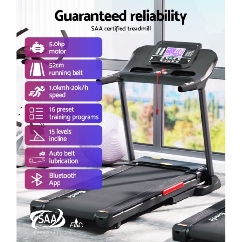 Everfit Treadmill Electric Auto Incline Home Gym Fitness Exercise Machine 520mm - Image 4