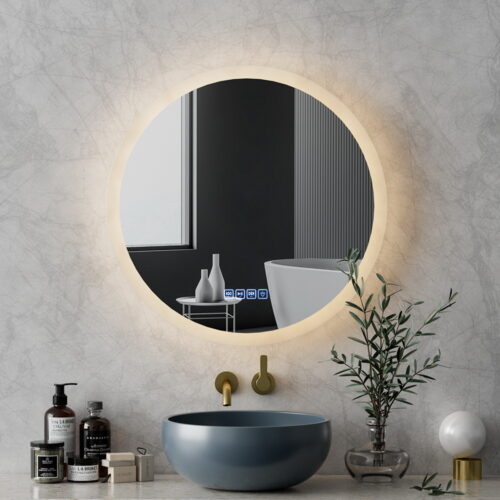 Embellir Bluetooth LED Wall Mirror With Light 60CM Bathroom Decor Round Mirrors - Image 5