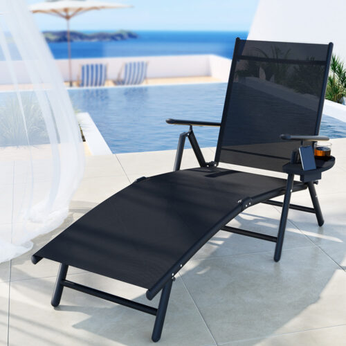 Gardeon Sun Lounge Outdoor Lounger Aluminium Folding Beach Chair Camping Patio - Image 6
