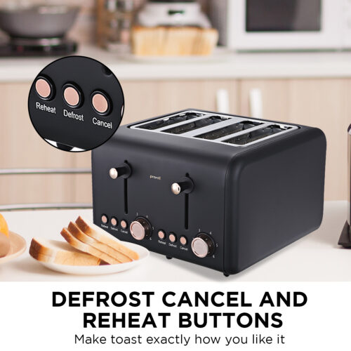 Pronti Toaster, Kettle & Coffee Machine Breakfast Set  Black - Image 8