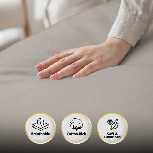 4pc 1000 Thread Count Cotton Rich King Bed Sheet Set CVC Microfibre Blend Silver - Image 3