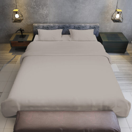 4pc 1000 Thread Count Cotton Rich King Bed Sheet Set CVC Microfibre Blend Silver - Image 6