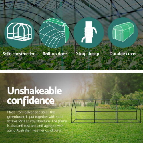 Green Fingers Greenhouse 2.7x0.9x0.9M Mini Green House Raised Garden Bed Planter Box - Image 6