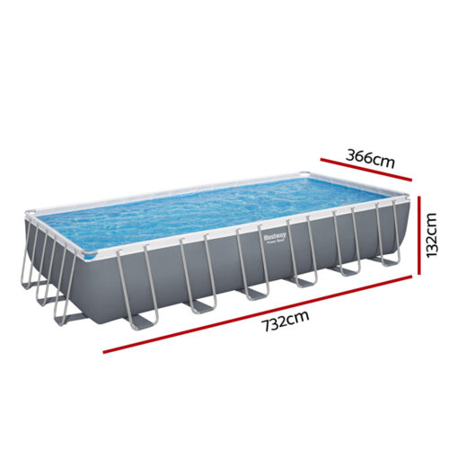 Bestway Swimming Pool 732x366x132cm Steel Frame Above Ground Pools Ladder 30045L - Image 2