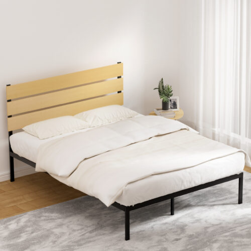 Artiss Bed Frame Queen Size Metal Base Mattress Platform Foundation Black PAULA - Image 7