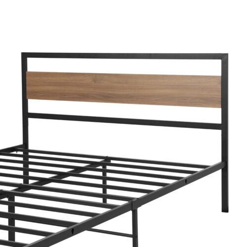 Artiss Bed Frame Double Size Metal Base Mattress Platform Foundation Black DREW - Image 3