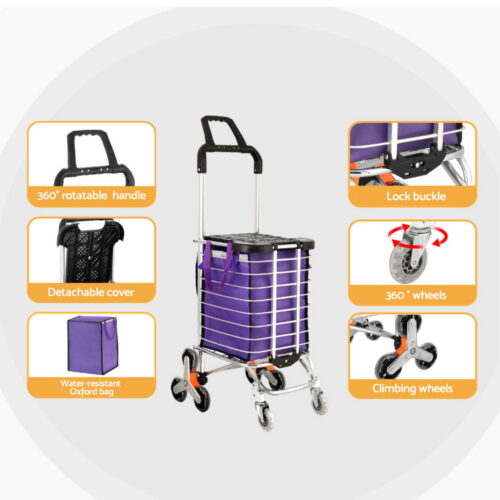 Emajin Shopping Cart Trolley 35L Foldable Climbing Wheels - Image 6