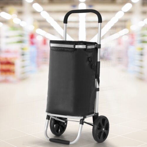 Emajin Shopping Trolley Cart Foldable 45KG Black - Image 7