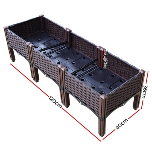 Green Fingers Garden Bed 120x40x36cm PP Planter Box Raised Container Growing Herb - Image 2