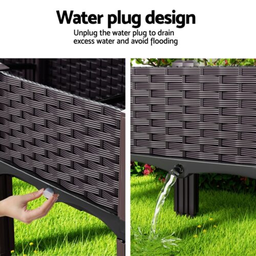 Green Fingers Garden Bed 120x40x36cm PP Planter Box Raised Container Growing Herb - Image 4