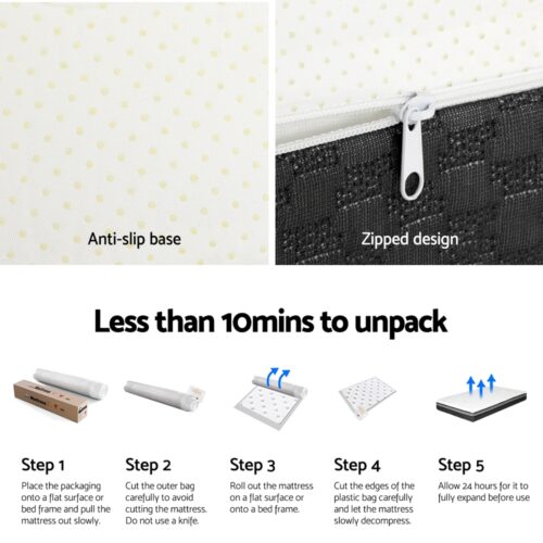 Giselle Bedding Memory Foam Mattress Bed Cool Gel Non Spring 25cm King Single - Image 6