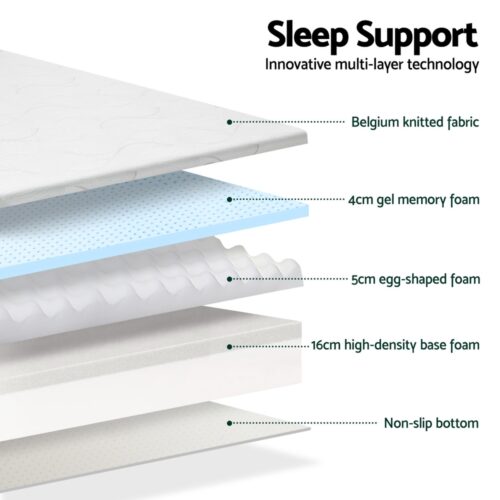 Giselle Bedding Memory Foam Mattress Bed Cool Gel Non Spring 25cm Queen - Image 5