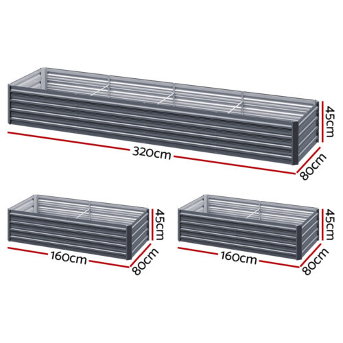 Green Fingers Garden Bed 320X80X45cm Planter Box Raised Container Galvanised Herb - Image 2