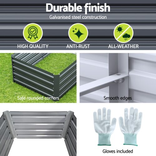 Green Fingers Garden Bed 320X80X45cm Planter Box Raised Container Galvanised Herb - Image 5
