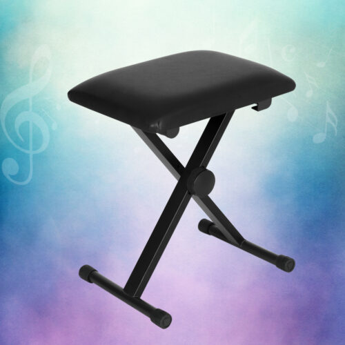 Alpha Piano Stool Adjustable Height Keyboard Seat Portable Bench Chair Black - Image 6