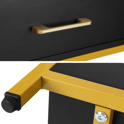 Artiss Bedside Table Drawers Side Table Shelf Storage Nightstand Black MASON - Image 4