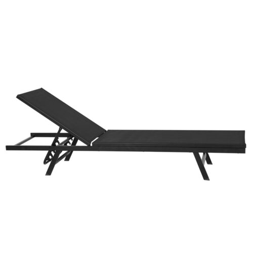 Gardeon Sun Lounge Outdoor Lounger Steel Beach Chair Patio Furniture Black - Image 3