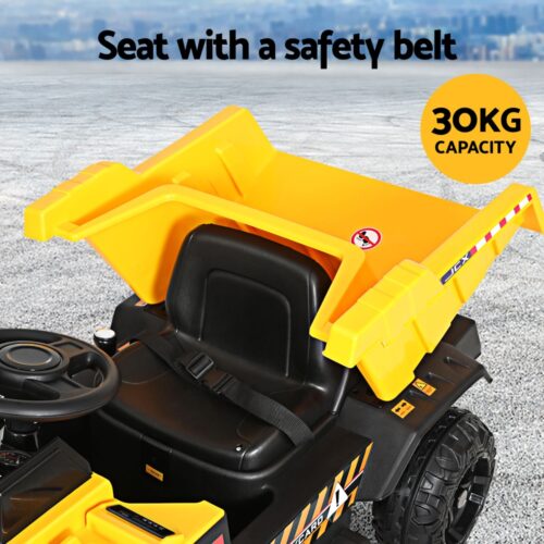 Rigo Kids Electric Ride On Car Dumptruck Loader Toy Cars 12V Yellow - Image 6
