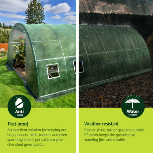 Green Fingers Greenhouse 6x4x2M Walk in Green House Tunnel Plant Garden Shed Dome - Image 3