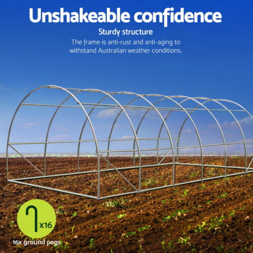 Green Fingers Greenhouse 6x4x2M Walk in Green House Tunnel Plant Garden Shed Dome - Image 5