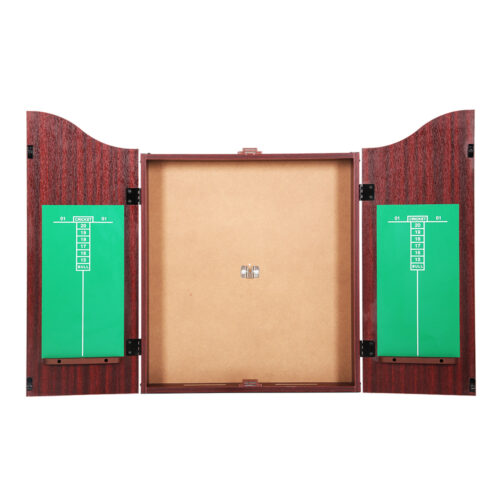 18" Dartboard Dart Board with Steel Darts Wooden Cabinet Party Game - Image 3