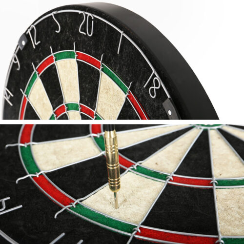 18" Dartboard Dart Board with Steel Darts Wooden Cabinet Party Game - Image 4