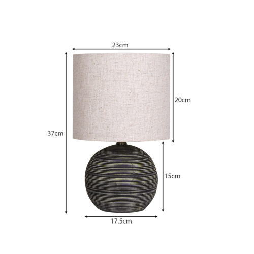 Sarantino Ceramic Table Lamp with Striped Pattern - Image 3
