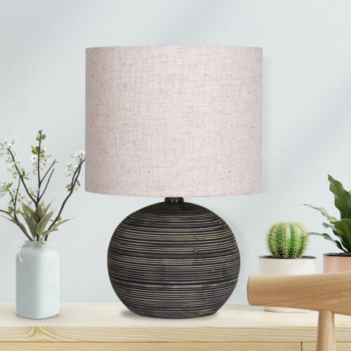 Sarantino Ceramic Table Lamp with Striped Pattern - Image 6